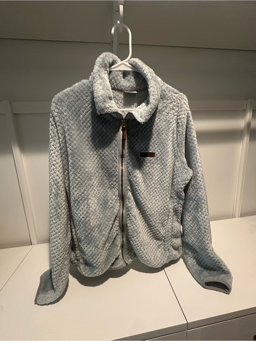 COLUMBIA Cozy Quilted Fleece Jacket in Light Blue